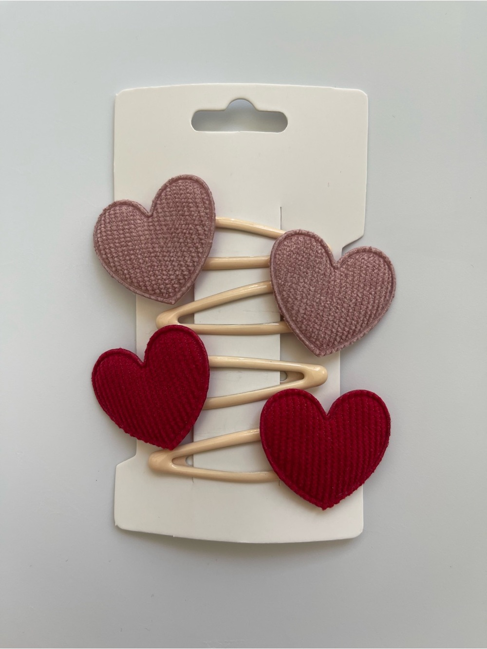 Handmade Heart Hair Clips 4pc Set | Red Pink Coquette Y2K Hair Barrettes